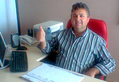 Pedro Ortiz, aficionado del Atlético de Madrid