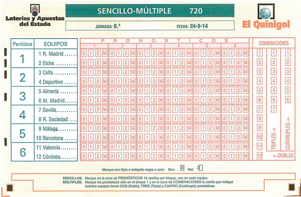 Boleto de Quinigol Jornada 8