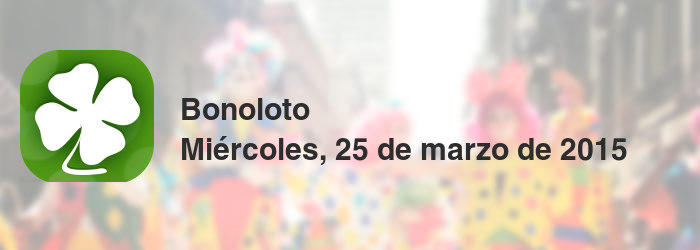 Bonoloto del miércoles, 25 de marzo de 2015