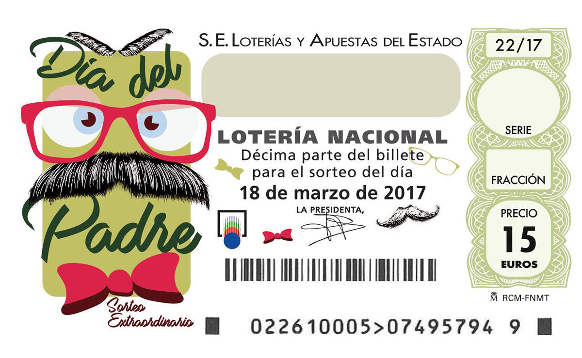 Décimo de Lotería Nacional 18 de marzo 2017