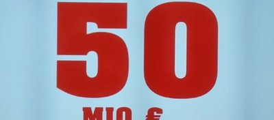 Foto: Cartel del bote de Euromillones de WestLotto
