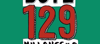 Foto: Cartel de Loterías con el Bote de 129 millones