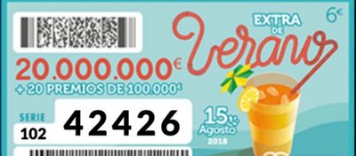 El primer premio del Sorteo Extra de Verano de la ONCE.