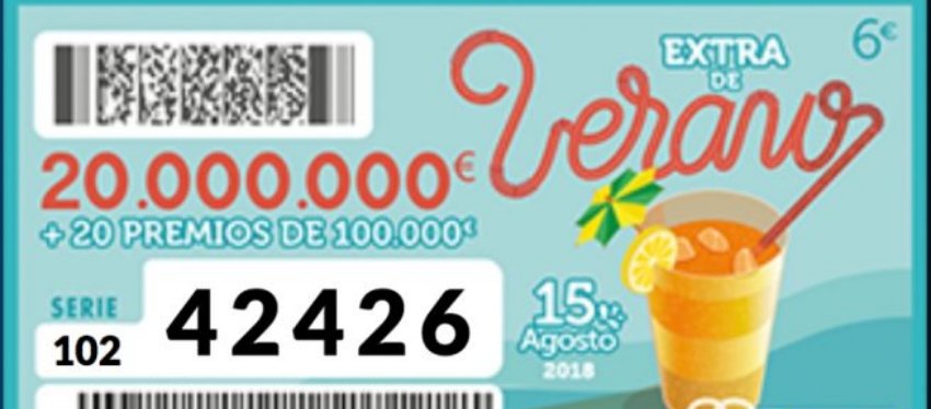El primer premio del Sorteo Extra de Verano de la ONCE.
