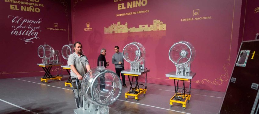 Los bombos para el sorteo de El Niño ya están preparados. Foto RTVE.