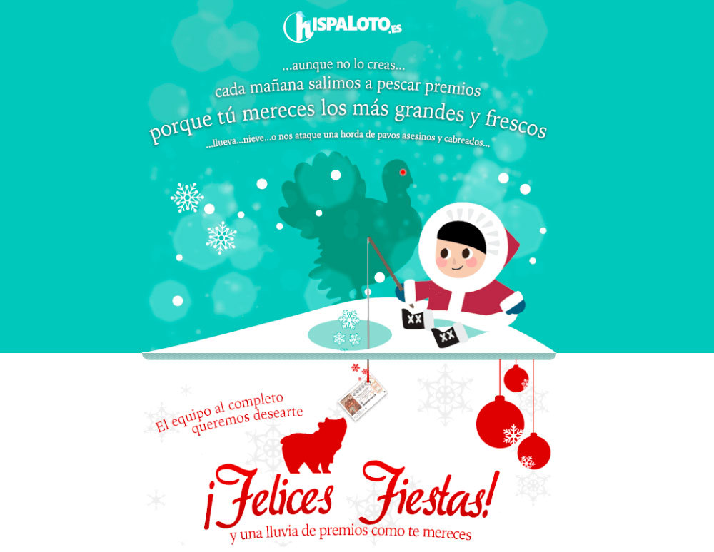 Felicitación navideña de Hispaloto, ¡pesca un Gordo!