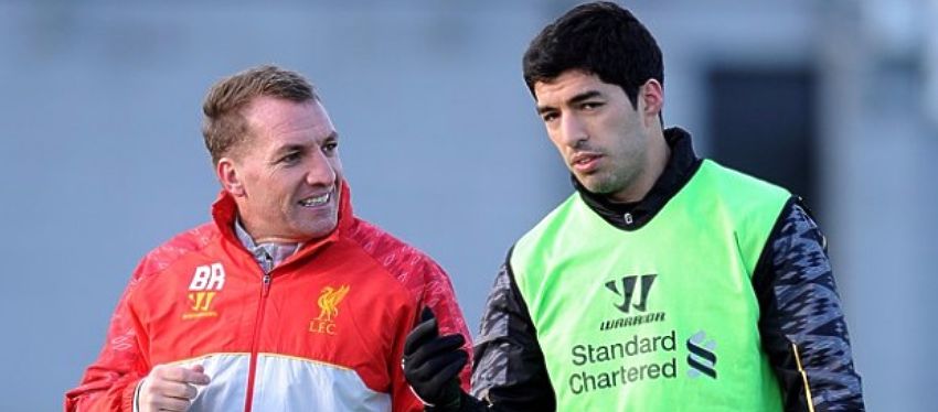Luis Suárez junto a Danny Wilson en su etapa en el Liverpool. Foto: Twitter.