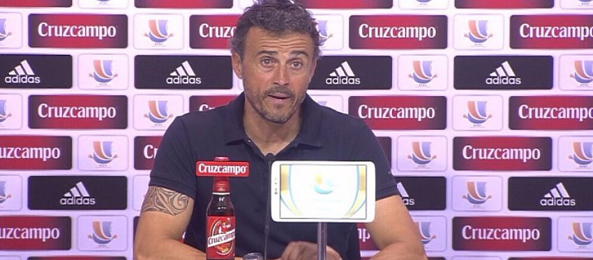 Luis Enrique, en rueda de prensa. Foto: Twitter.