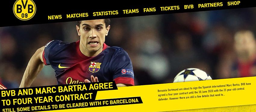 El Borussia Dortmund anuncia en su web oficial el fichaje de Marc Batra.