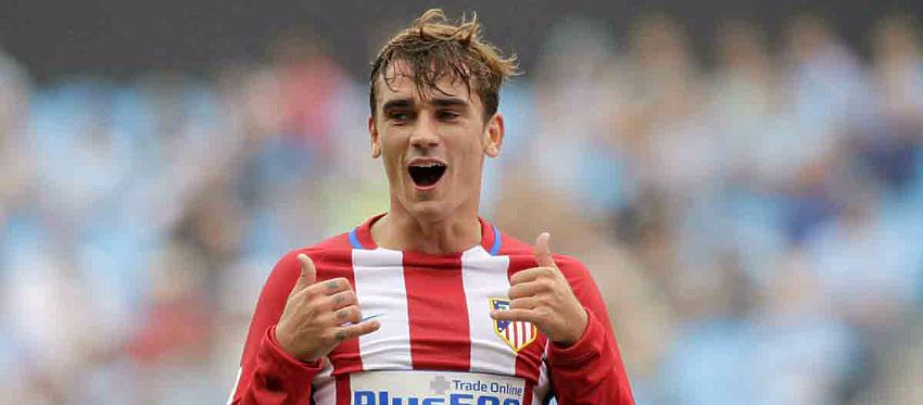 Griezmann celebra uno de sus dos goles frente al Celta. Foto: Twitter.