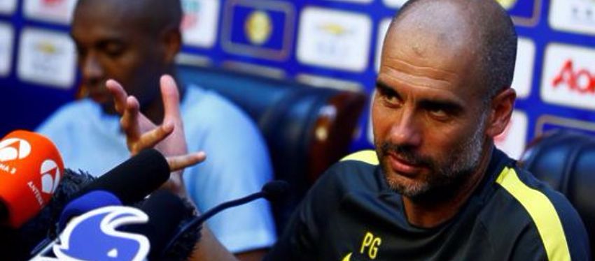 Guardiola, en rueda de prensa. Foto: Twitter.