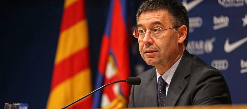 Josep Maria Bartomeu en rueda de prensa. Foto: Youtube.