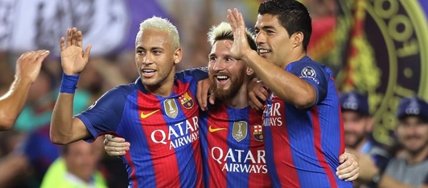 Neymar, Messi y Suárez volvieron a hacer las delicias de los aficionados culés. Foto: Twitter.