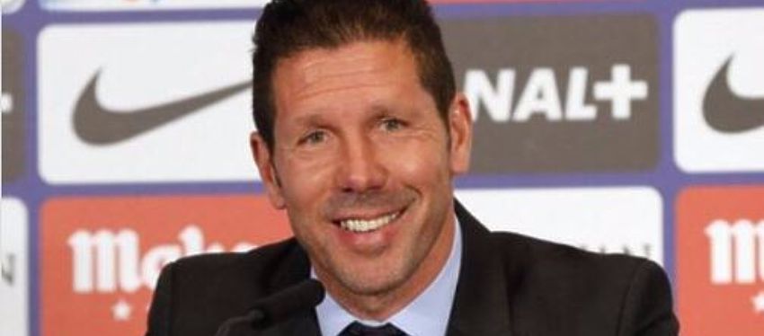 Diego Simeone durante una rueda de prensa con el Atlético