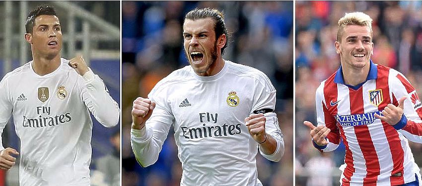 Cristiano Ronaldo , Gareth Bale y Antoine Griezmann