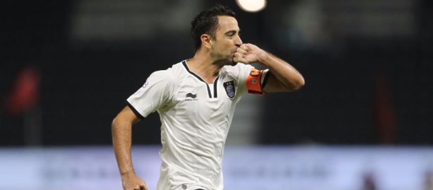 Xavi fue uno de los protagonistas en el derbi de la liga catarí. Foto: Twitter.