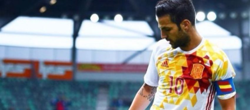 Cesc Fàbregas durante uno de los partidos de preparación de España. Foto: Instagram.