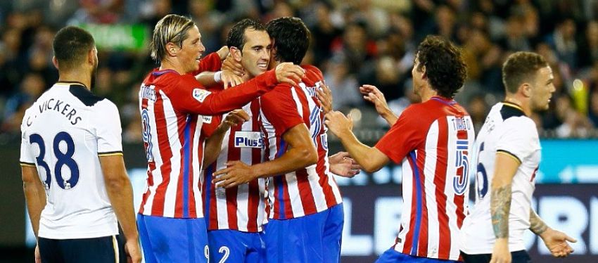 El gol de Godín tras una falta botada por Gabi fue suficiente para lograr la victoria. Foto: Twitter.