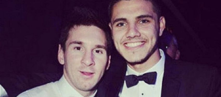 Icardi posa con Messi en una foto publicada en su cuenta de Instagram. Foto: Instagram.