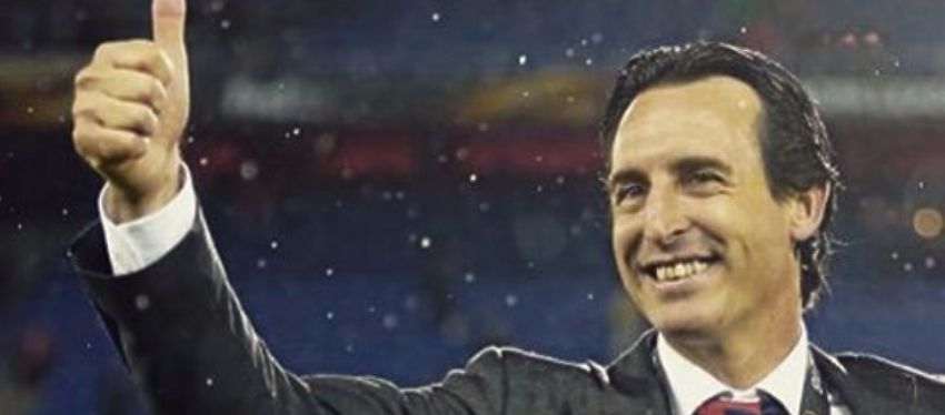 Unai Emery celebra la Europa League con el Sevilla. Foto: Instagram.