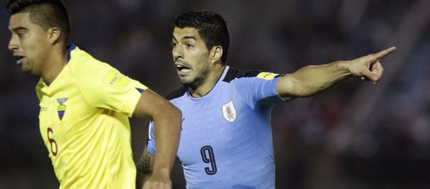 Luis Suárez, el pasado jueves en el partido ante Ecuador. Foto: Twitter.