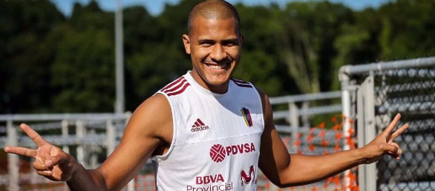 Rondón, durante un entrenamiento con el West Bromwich. Foto: Instagram.