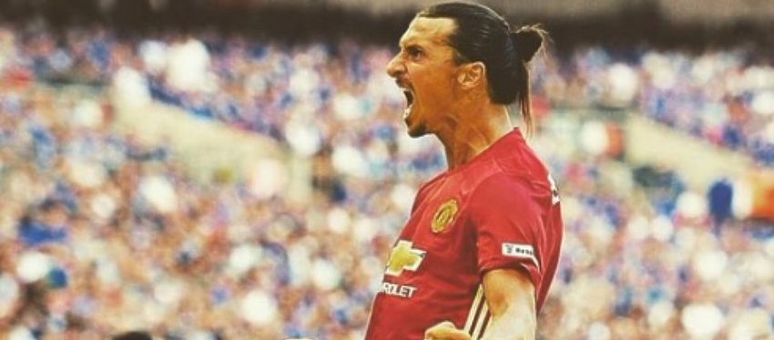 Ibrahimovic celebra un gol con el Manchester United. Foto: Instagram.