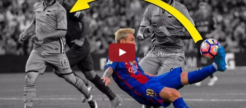Messi inventando la chilena-asistencia | Foto: Youtube