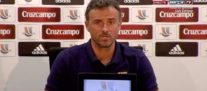 Luis Enrique en rueda de prensa. Foto: Barça TV.