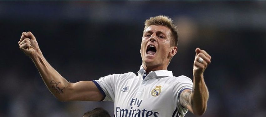Kroos celebra un gol con el Real Madrid. Foto: @ovacionve.