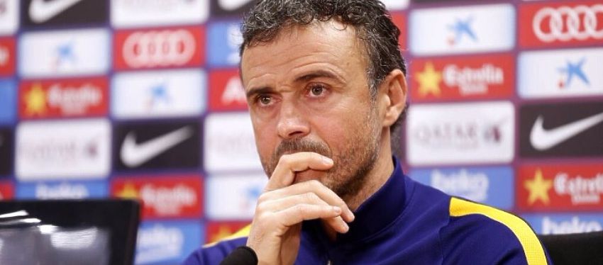 Luis Enrique comparece en la primera rueda de prensa de la temporada del FC Barcelona. Foto: Twitter.