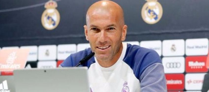 Zidane, en rueda de prensa. Foto: @bernabeudigital.