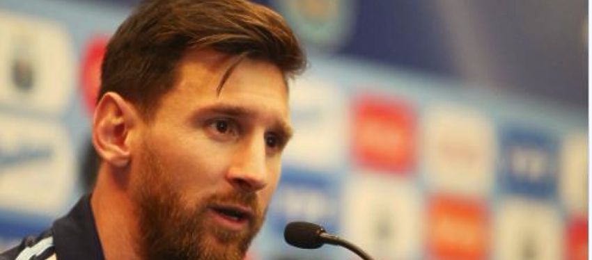Leo Messi en rueda de prena | Foto: @Argentina