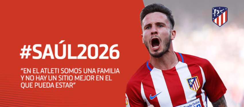 Saúl será rojiblanco hasta el año 2026. Foto: Atlético de Madrid.