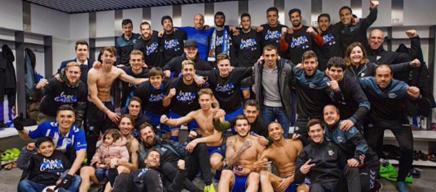 El Alavés, sexto equipo que logra acceder a la final de Copa tras el ascenso a Primera. Foto: Twitter.