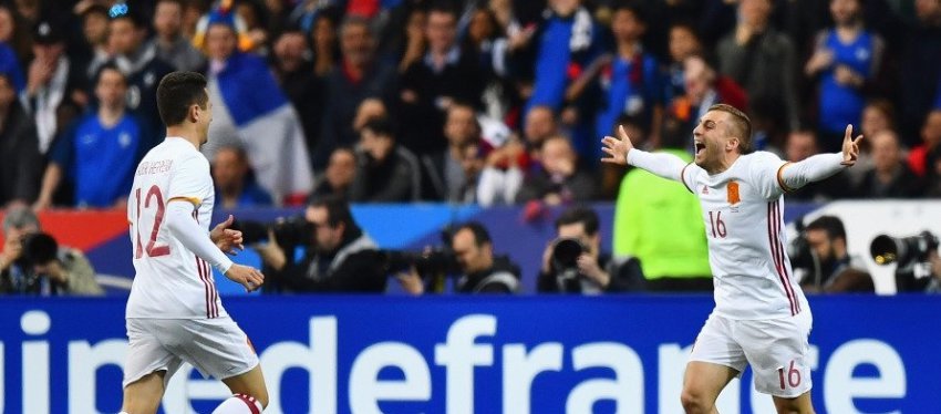 Deulofeu firmó el 0-2 definitivo para España en Saint-Denis. Foto: Antena 3.
