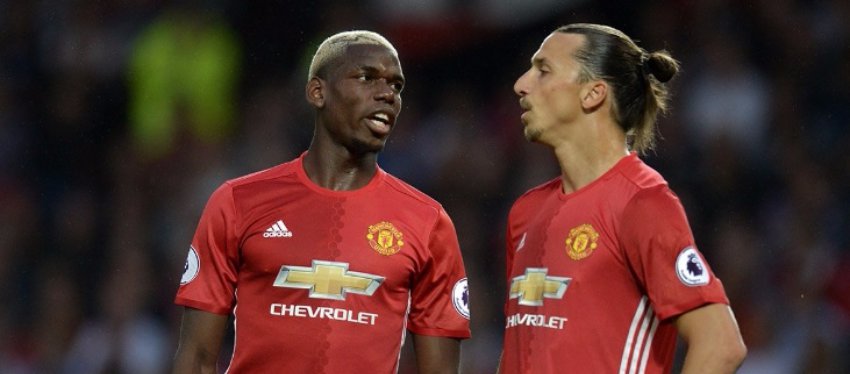 Pogba e Ibrahimovic, las dos grandes estrellas del Manchester United. Foto: Twitter.