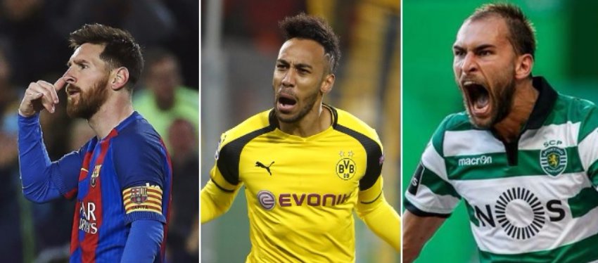 Messi, Aubameyang y Bas Dost lideran la clasificación de la Bota de Oro.