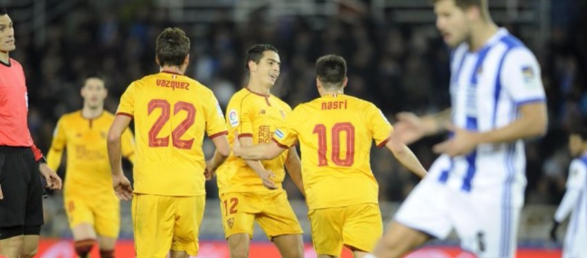 El Sevilla se quitó la espina del duelo de Copa y goleó a la Real Sociedad. Foto: Sevilla FC.