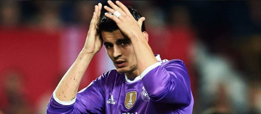 Morata, en un partido con el Real Madrid. Foto: Twitter.