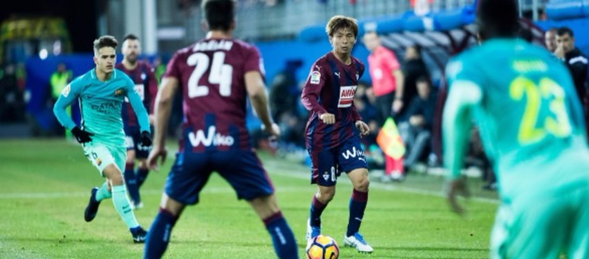 El Eibar solo aguantó durante media hora antes de verse desbordado por el Barça. Foto: SD Eibar.