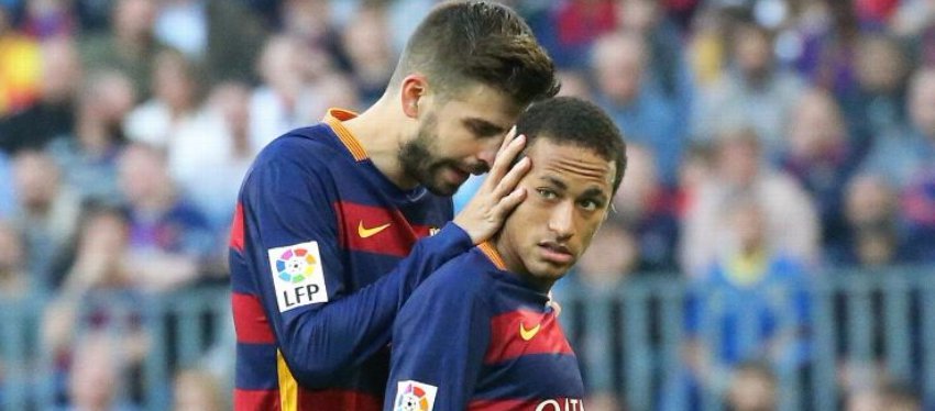 Piqué y Neymar, en un partido de la pasada temporada. Foto: Goal.