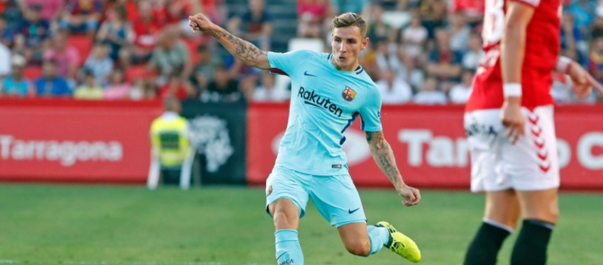Digne, jugador del FC Barcelona. Foto: Twitter.