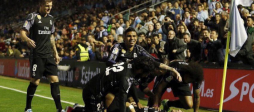 Foto: Los jugadores del Real Madrid celebran el gol de Cristiano Ronaldo