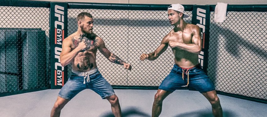 Conor McGregor y Cristiano Ronaldo, en el año 2016. Foto: The Mac.