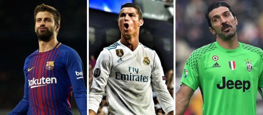 Foto: Gerard Piqué, Cristiano Ronaldo y Gianluigi Buffon