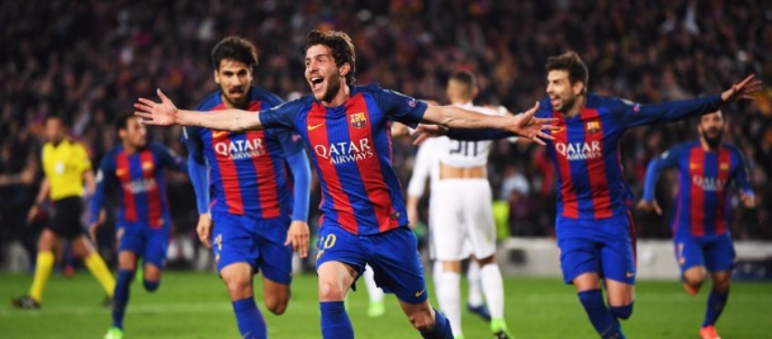 Sergi Roberto, el nuevo héroe del Camp Nou. Foto: Twitter.