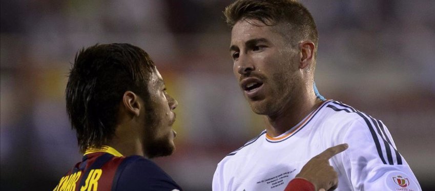 Neymar y Sergio Ramos en un Clásico entre Madrid y Barça. Foto: Sport.