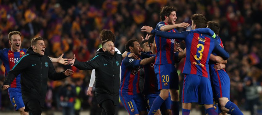 Los jugadores del Barça celebraron la victoria como si se tratara de un título. Foto: Twitter.
