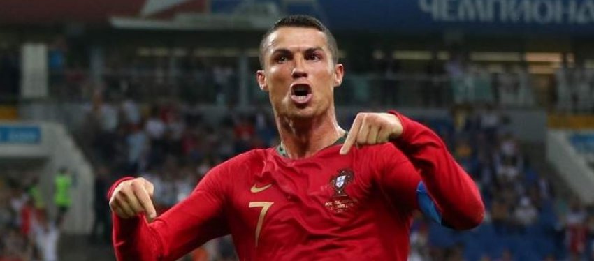 Cristiano Ronaldo celebra uno de los cuatro goles que lleva en el Mundial. Foto: Twitter.